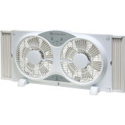 Comfort Zone® CZ310R 9" Reversible Twin Window Fan with Remote Control