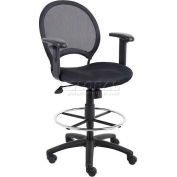 Maille Boss rédaction tabouret avec accoudoir réglable - tissu - noir