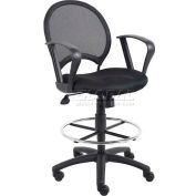 Tabouret à dessin en maille Boss avec accoudoir fixe - noir