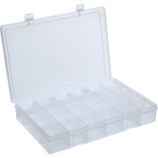 Durham Large Plastic Compartment Box LP24-CLEAR - 24 Compartments, 13-1/8x9x2-5/16 - Pkg Qty 5