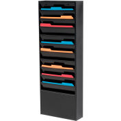 Global Industrial™ 11 Pockets - Medical Chart Hanging Wall File Holder - Noir