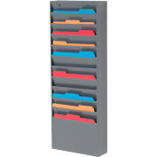 Global Industrial™ 11 Pockets - Medical Chart Hanging Wall File Holder - Gray