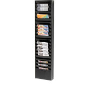 Global Industrial™ Medical Chart Hanging Wall File Holder, 20 Pockets, Noir