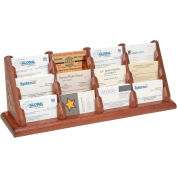 12 Pocket Counter Top Business Card Holder - Mahogany