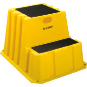 2 Step Nestable Plastic Step Stand - Yellow 25-3/4"W x 32-3/4"D x 20-1/2"H - NST-2-14