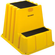 2 Step Tall Nestable Plastic Step Stand - Yellow 24-3/4"W x 33"D x 24"H - NTXST-2-14