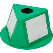 Cône de contrôle des stocks, 3 sided avec des décalques d’effacement sec - Vert