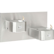 Elkay Soft Sides ADA Water Fountain, Stainless Steel, Cane Apron, 2 Station, Wall Hung, EDFP217C