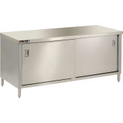 Aero Manufacturing 304 Table d’armoire en acier inoxydable, 60 x 30 », portes coulissantes