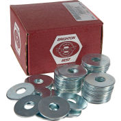 Rondelle large, 3/8 po x 1-1/4 po, acier, zinc CR+3, paquet de 100, BBI P36200
