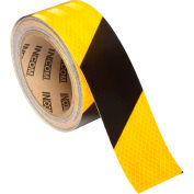 Ruban réfléchissant Super Brite, jaune/noir, rouleau de 2 po l x 30 po, HRT230YB