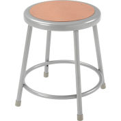 Interion® 18"H Steel Work Stool with Hardboard Seat - Backless - Gray - Pack of 2