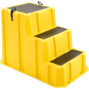 3 Step Nestable Plastic Step Stand - Yellow 26"W x 43"D x 28"H - NST-3 YEL
