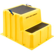 2 Step Nestable Plastic Step Stand - Yellow 26"W x 33"D x 20"H - NST-2 YEL