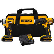 DeWALT DCK277C2 20V MAX Compact Brushless Drill/Driver Impact Combo Kit (2)1.5Ah Batteries & Charger
