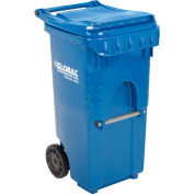 Global Industrial™ Mobile Trash Container, 35 Gallon Blue