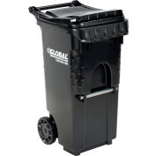 Global Industrial Mobile Trash Container, 35 Gallon Black