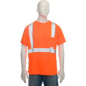 OccuNomix Wicking Birdseye Class 2 T-Shirt W/ Pocket, Class 2, Hi-Vis Orange, 2XL, LUX-SSETP2B-O2X