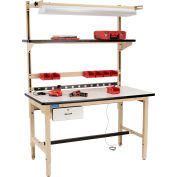 Global Industrial Bench-In-A-Box Standard Workbench, ESD Laminate Top, 60"Wx30"D, Beige