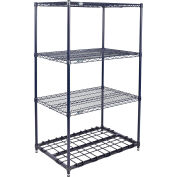Nexel® 4 Shelf, Nexelon® Blue Wire Shelving Unit, Starter, 1 HD Shelf, 30"W x 24"D x 86"H