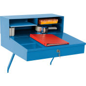 Global Industrial™ Wall Mount Shop Desk avec monte-lit de pigeon, 24 « L x 22 « D, Bleu