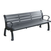 Global Industrial™ Heritage 6' Recycled Plastic Bench, Gray Bench/Black Frame