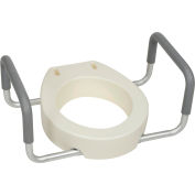 Drive Medical 12402 Premium Toilet Seat Riser with Removable Arms, Fits Standard Toilets