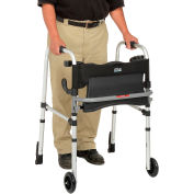 Drive Medical 10233 Clever-Lite LS Rollator Walker with Seat and Push Down Brakes
