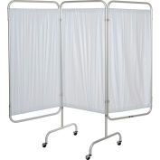 Drive Medical 13508 3-Panel Patient Privacy Screen, White Vinyl Panels and 1" Dia. Aluminum Tubing