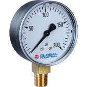 Global Industrial™ 2-1/2 » Jauge de pression, 200 PSI, 1/4 » NPT LM, Plastique