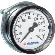 Global Industrial™ 1-1/2" Pressure Gauge, 160 PSI, 1/8" NPT CBM With U-Clamp, Plastic