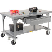 Little Giant® Mobile Heavy Duty, 7 Gauge, Steel Workbench - 60"W x 36"D x 34"H