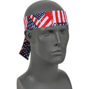Ergodyne® Chill-Its® 6700 Evaporative Cooling Bandana - Tie, Stars/Stripes, One Size