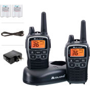 Midland® X Talker Two Way Walkie Talkie Set, 2-3/5"L x 1-2/5"P x 6-1/10"H, Noir, Paquet de 2