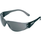 MCR Safety Crews CL112 Checklite Safety Glasses, Black Lens, Black Frame, Anti-Scratch