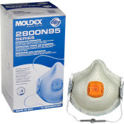Moldex 2800N95 2800 Series N95 Particulate Respirator Mask, HandyStrap & Ventex Valve, M/L, 10/Box