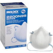 Respirateurs de particules Moldex 2200 Série N95, Moyen/Large, 20 par boîte