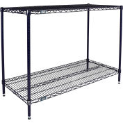 Nexel® 2 Shelf, Nexelon® Blue Wire Shelving Unit, Starter, 42"W x 14"D x 34"H