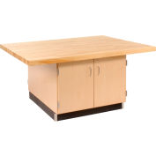 Espaces diversifiés 4 station d’établi, 2 armoires, 64"L x 54"D, Tan