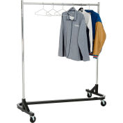 Rolling Z Rack - Heavy Duty Square Tubing (RZ/1) - Chrome Upright & Hangrail - Black Base