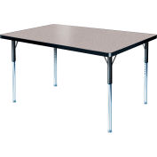 Table d'acitivités rectangulaire, 24 po x 36 po, haquteur réglable standard, gris nébuleuse