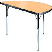 ADA Activity Table - Half-Round - 24" X 48", Adj. Height, Fusion Maple