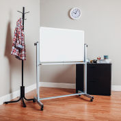 Global Industral™ Mobile Reversible Magnetic Whiteboard - 36"W X 24"H - Steel - SIlver Frame