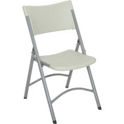 Interion® Folding Chair With Mid Back, Resin, Light Gray - Pkg Qty 4