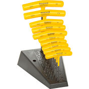 Bondhus 13390 Set 10 Graduated Length Hex T-handles 3/32"-3/8" with Stand