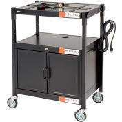 Safco® Steel Adjustable AV Cart With Cabinet