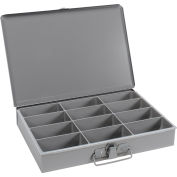 Boîte à compartiments en acier laminé à froid Durham 211-95 - 12 compartiments, 13 3/8x9 1/4x2, qté par paquet : 6