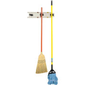 Bobrick Mop/Broom Holder, acier inoxydable, 24", 3 broches - B223x24