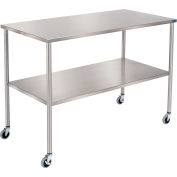 ™ Global Industrial Instrument Table avec étagère, acier inoxydable, 36"L x 20"L x 34"H