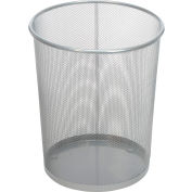 Rubbermaid® ronde corbeille à papier Mesh fil d’acier, argent, 5 GAL, FGWMB20SLV